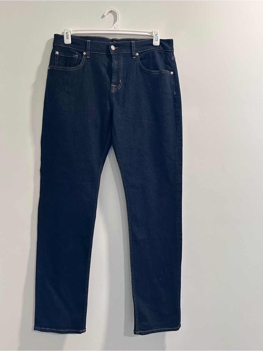 7 For All Mankind Dark Indigo Straight Jeans